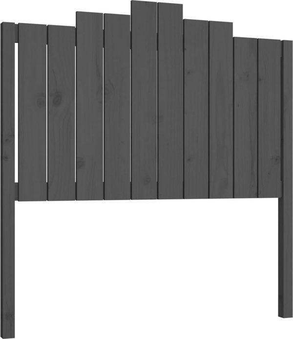 vidaXL Κεφαλάρι κρεβατιού, γκρι, 106x4x110 cm, μασίφ πεύκο