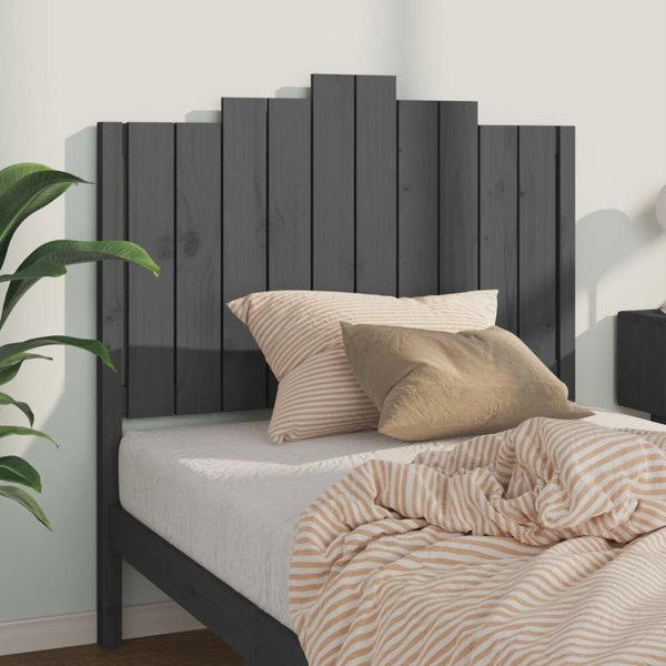 vidaXL Κεφαλάρι κρεβατιού, γκρι, 106x4x110 cm, μασίφ πεύκο
