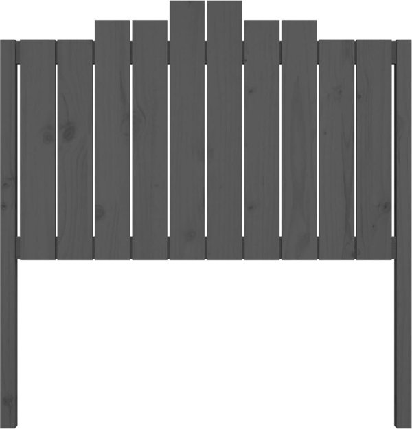 vidaXL Κεφαλάρι κρεβατιού, γκρι, 106x4x110 cm, μασίφ πεύκο