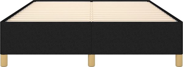 vidaXL Ράμα κρεβατιού, μαύρη, 140 x 200 cm, με επένδυση υφάσματος