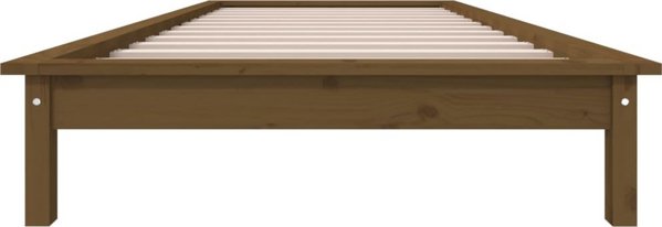 vidaXL Rama κρεβατιού, μελί καφέ, 90x200 cm, μασίφ ξύλο πεύκου