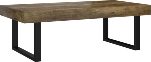 vidaXL Τραπέζι καφέ σκούρο καφέ-μαύρο 120x60x40 εκ. MDF και σίδηρο
