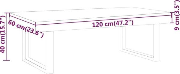 vidaXL Τραπέζι καφέ σκούρο καφέ-μαύρο 120x60x40 εκ. MDF και σίδηρο
