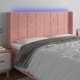 vidaXL Zaglowek do lozka z LED, rozowy, 183x16x118/128 cm, aksamit