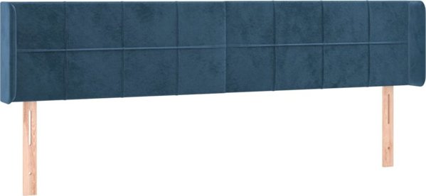 vidaXL Μαξιλαροθήκη uszak σκούρο μπλε, 183x16x78/88 cm, από βελούδο