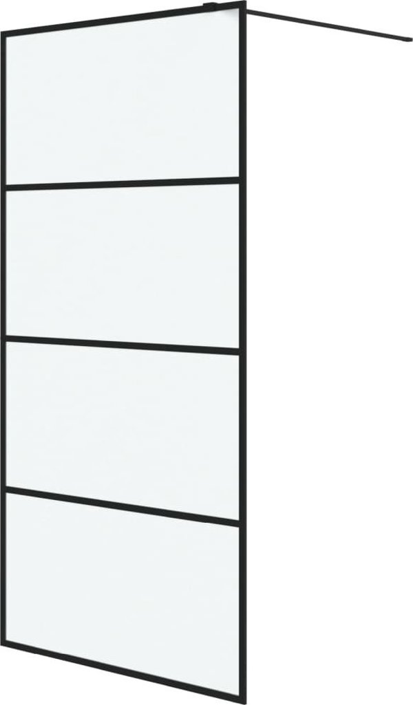 vidaXL Τζάμι ντουζιέρας, μαύρο, 100x195 cm, γυαλί ESG με αμμοβολή