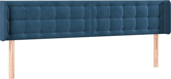 vidaXL Ζαγλότερος uszak 183x16x78/88 cm, βελούδο, σκούρο μπλε