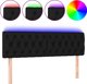 vidaXL Κεφαλάρι Κρεβατιού με LED, Μαύρο, 144x7x78/88 cm, Υφασμάτινο
