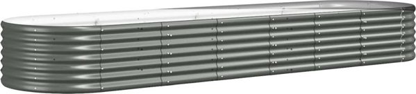 vidaXL vidaXL Donica ogrodowa, malowana proszkowo stal, 296x80x36 cm, szara