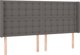 vidaXL Κεφαλάρι κρεβατιού με LED, γκρι, 163x16x118/128 cm, συνθετικό δέρμα