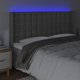 vidaXL Κεφαλάρι κρεβατιού με LED, γκρι, 163x16x118/128 cm, συνθετικό δέρμα