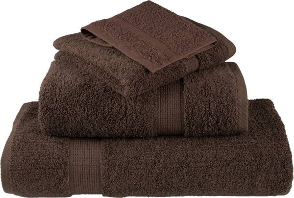vidaXL Πετσέτες premium SOLUND, 2 τεμ., καφέ, 100x150 εκ.