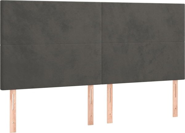 vidaXL Zaglowek do lozka z LED ciemnoszary 180x5x118 128 cm aksamit