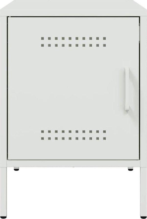 vidaXL Κομοδίνα, 2 τεμ., λευκά, 36x39x50,5 εκ, ατσάλινα