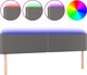 vidaXL Κεφαλάρι κρεβατιού με LED γκρι 200x5x78/88 εκ. από τεχνητό δέρμα