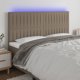 vidaXL Κεφαλάρι κρεβατιού με LED, τουπέ, 180x5x118/128 cm, ύφασμα