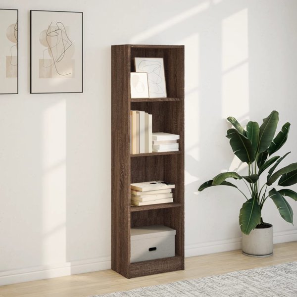 vidaXL Ραφιέρα, καφέ δρυς, 40x24x143 εκ., σύνθετο ξύλο