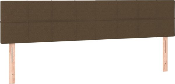vidaXL Κεφαλάρι κρεβατιού με LED σκούρο καφέ 180x5x78/88 cm ύφασμα