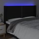 vidaXL Κεφαλαρι κρεβατιου με LED, μαυρο, 163x16x118/128 cm, υφασμα