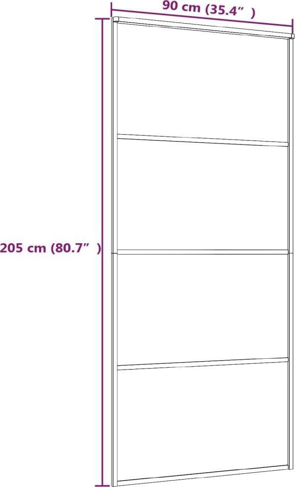 vidaXL Συρόμενη πόρτα από ESG γυαλί και αλουμίνιο 90x205 εκ. λευκή