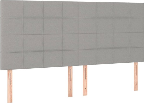 vidaXL Κεφαλάρια κρεβατιού 4 τεμ. ανοιχτό γκρι 80x5x78/88 cm ύφασμα