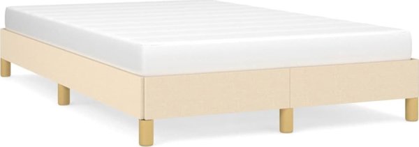 vidaXL Κρεβατοκάμαρα, κρεμ, 120x200 εκ, επενδυμένη με ύφασμα