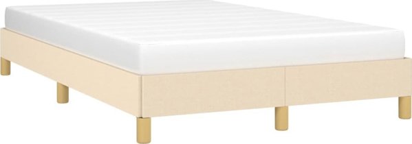vidaXL Κρεβατοκάμαρα, κρεμ, 120x200 εκ, επενδυμένη με ύφασμα