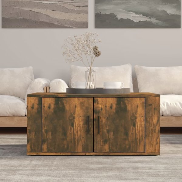 vidaXL Τραπεζάκι Καφέ, Καπνιστή Δρυς, 80x50x36 cm