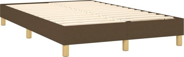 vidaXL Ηπειρωτικό κρεβάτι με στρώμα, καφέ, 120x200 cm, από ύφασμα