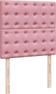 vidaXL Lozko kontynentalne z materacem rozowe aksamit 100x200cm