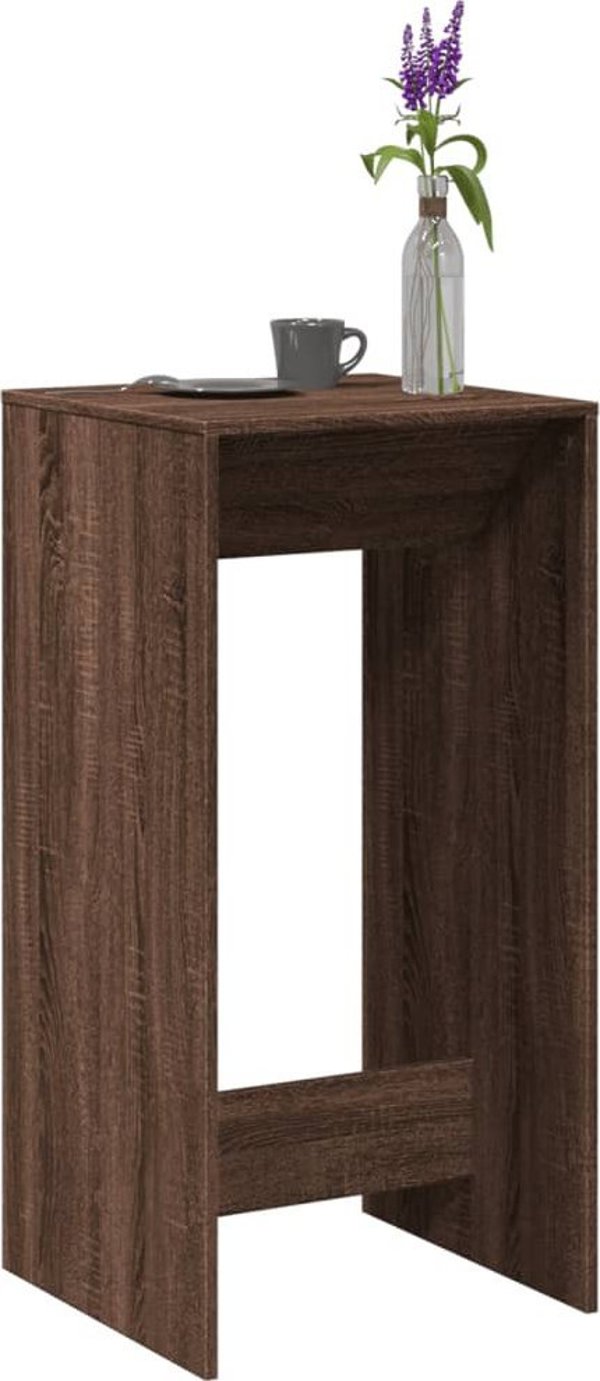 vidaXL Stolik barowy, brazowy dab, 51x50x103,5 cm