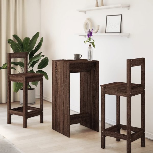 vidaXL Stolik barowy, brazowy dab, 51x50x103,5 cm