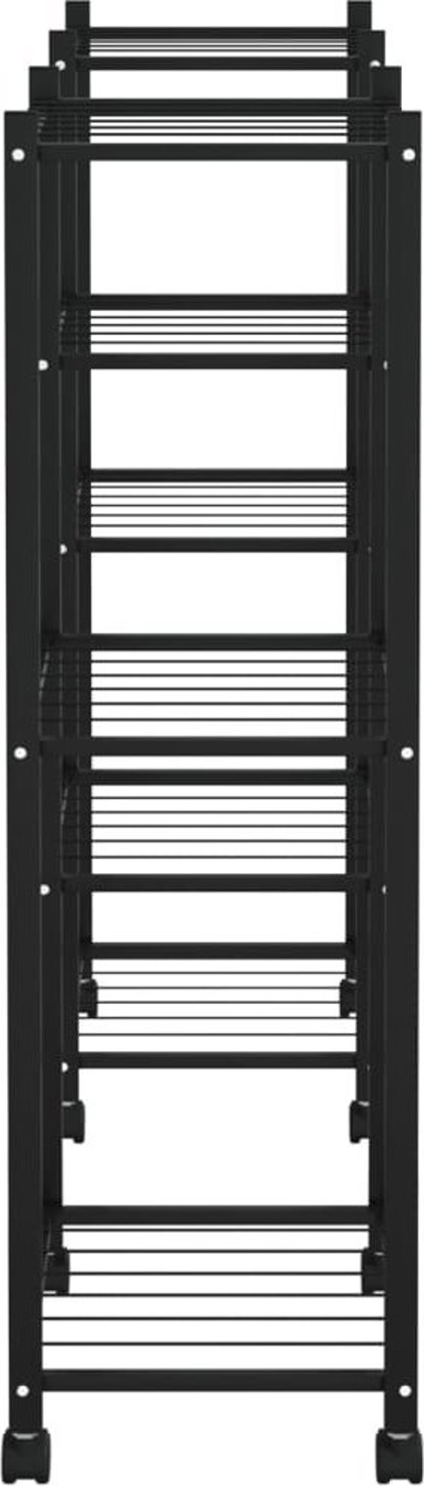 vidaXL Φυτοδοχείο με τροχούς, 83x25x83,5 cm, μαύρο, σιδερένιο
