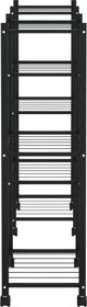 vidaXL Φυτοδοχείο με τροχούς, 83x25x83,5 cm, μαύρο, σιδερένιο