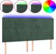 Κεφαλάρι κρεβατιού με LED vidaXL, σκούρο πράσινο, 160x5x118/128 εκ.