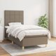 vidaXL Κρεβάτι κοντινεντάλ με στρώμα, taupe, ύφασμα, 90x190 εκ