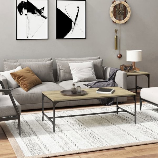 vidaXL Stolik kawowy, dab sonoma 100x50x35 cm material drewnopochodny