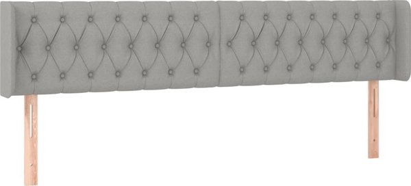 vidaXL Ζαγλώκ για κρεβάτι με LED, ανοιχτό γκρι, 183x16x78/88 cm, ύφασμα