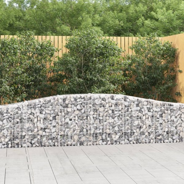 vidaXL Kosze gabionowe, 9 szt, 400x30x60/80 cm, galwanizowane zelazo