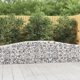 vidaXL Kosze gabionowe, 9 szt, 400x30x60/80 cm, galwanizowane zelazo