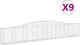 vidaXL Kosze gabionowe, 9 szt, 400x30x60/80 cm, galwanizowane zelazo