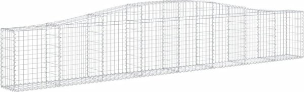 vidaXL Kosze gabionowe, 9 szt, 400x30x60/80 cm, galwanizowane zelazo