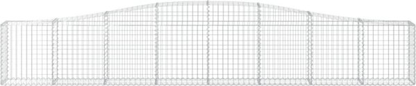 vidaXL Kosze gabionowe, 9 szt, 400x30x60/80 cm, galwanizowane zelazo