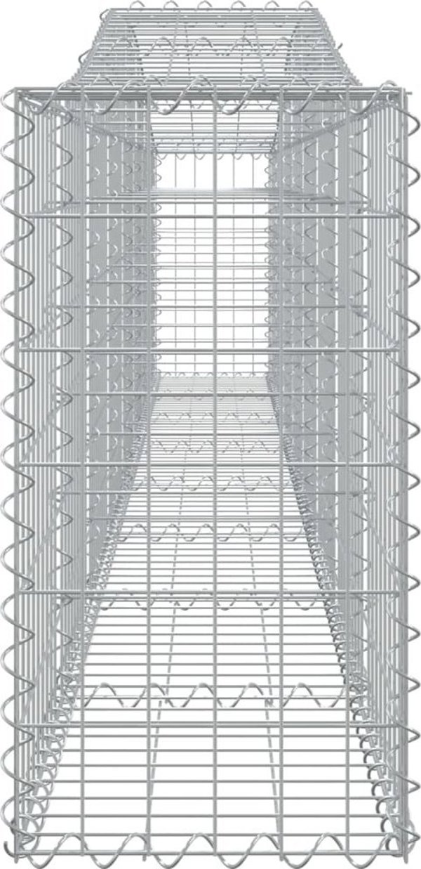 vidaXL Kosze gabionowe, 9 szt, 400x30x60/80 cm, galwanizowane zelazo