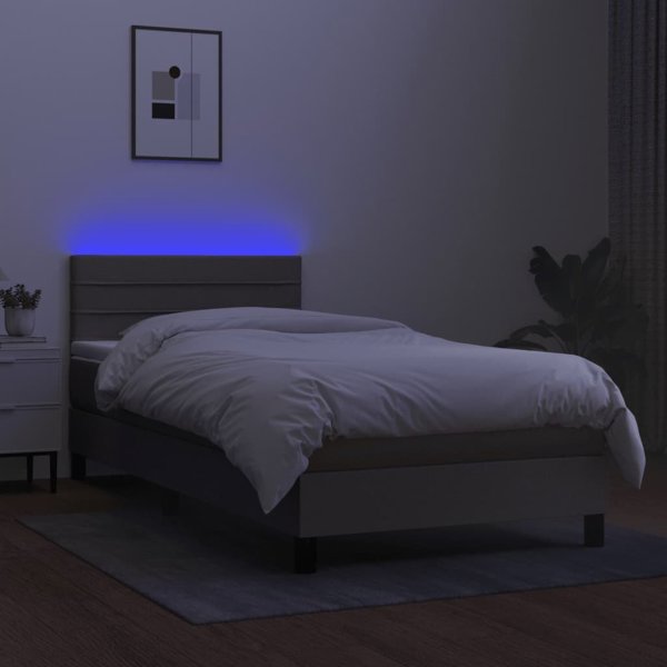 vidaXL Λουτζκο κοντινενταλ με στρωμα, taupe, 80x200 εκ., ύφασμα