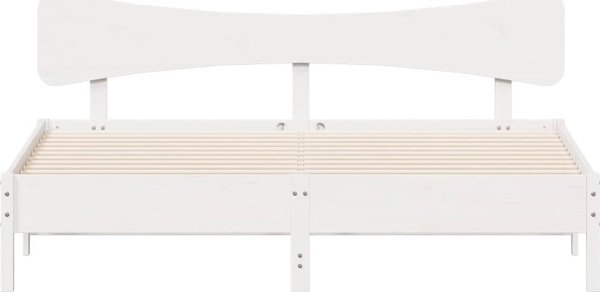 vidaXL Κρεβάτι χωρίς στρώμα, λευκό, 200x200 εκ., συμπαγές πευκόξυλο