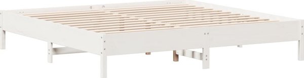 vidaXL Κρεβάτι χωρίς στρώμα, λευκό, 200x200 εκ., συμπαγές πευκόξυλο