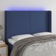 vidaXL Κεφαλάρι κρεβατιού με LED, μπλε, 147x16x118/128 εκ., ύφασμα
