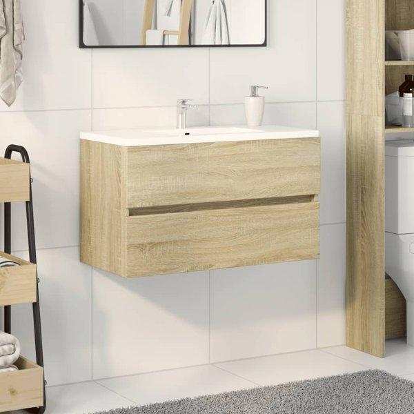 vidaXL Ντουλάπι κάτω από νιπτήρα Sonoma Δρυς, 80x38,5x45 εκ., μοριοσανίδα