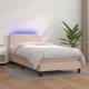 vidaXL Κρεβάτι κοντινενταλ με στρώμα και LED, cappuccino οικολογικό δερμα, 80 x 200 εκ.